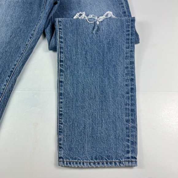 J Brand Jeans Women's 28 Tate Boyfriend Senska Destruct Blue Distressed Denim - Picture 4 of 16